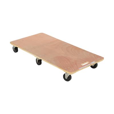 24 in. x 48 in. 1,200 lb. 6-Wheel Solid Deck Hardwood Dolly