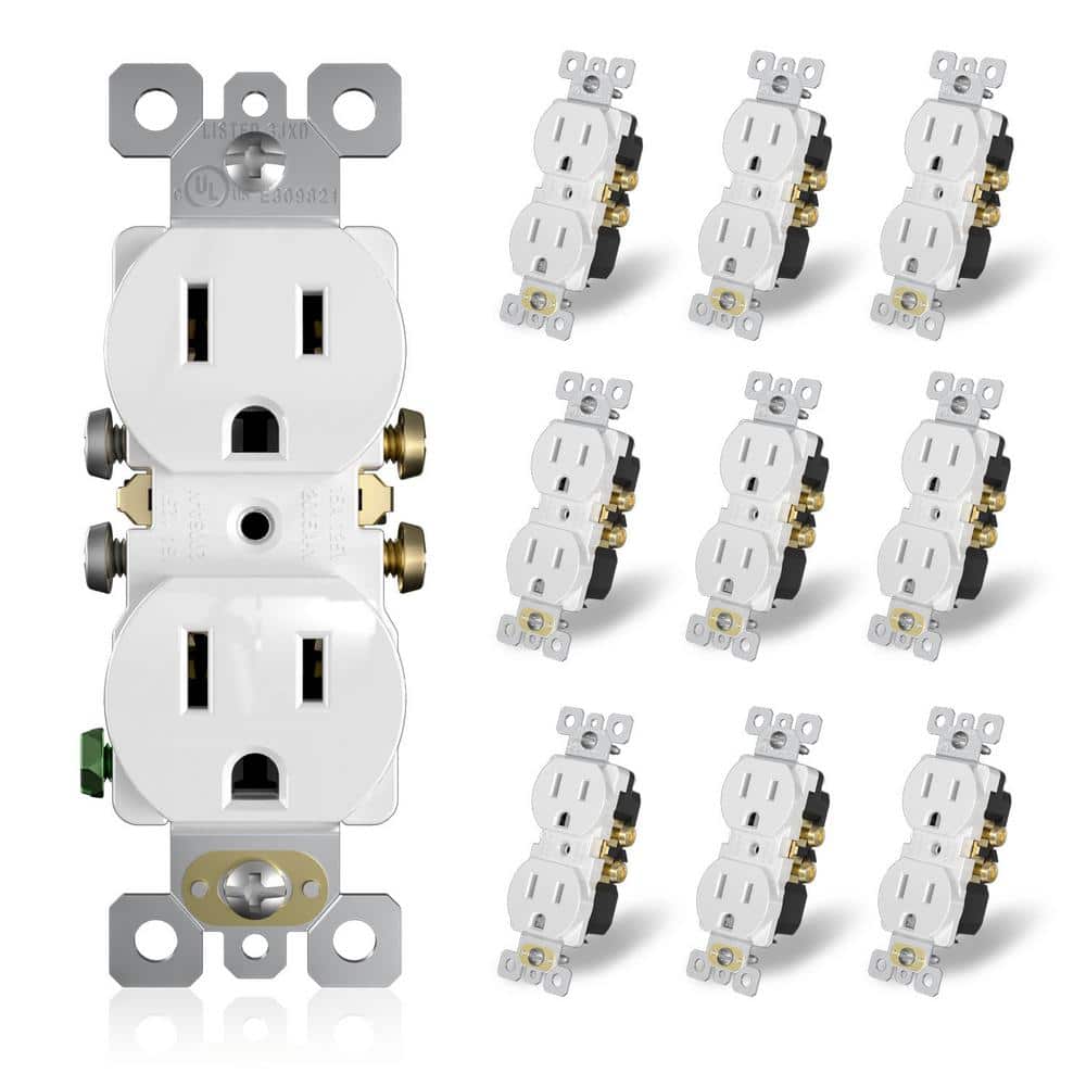What Is A Self Grounding Outlet ELEGRP Duplex 15 Amp 125-Volt Residential Grade Self Grounding Outlet
