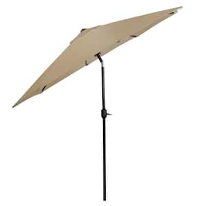 9 ft. Steel Outdoor Patio Umbrella in Tan