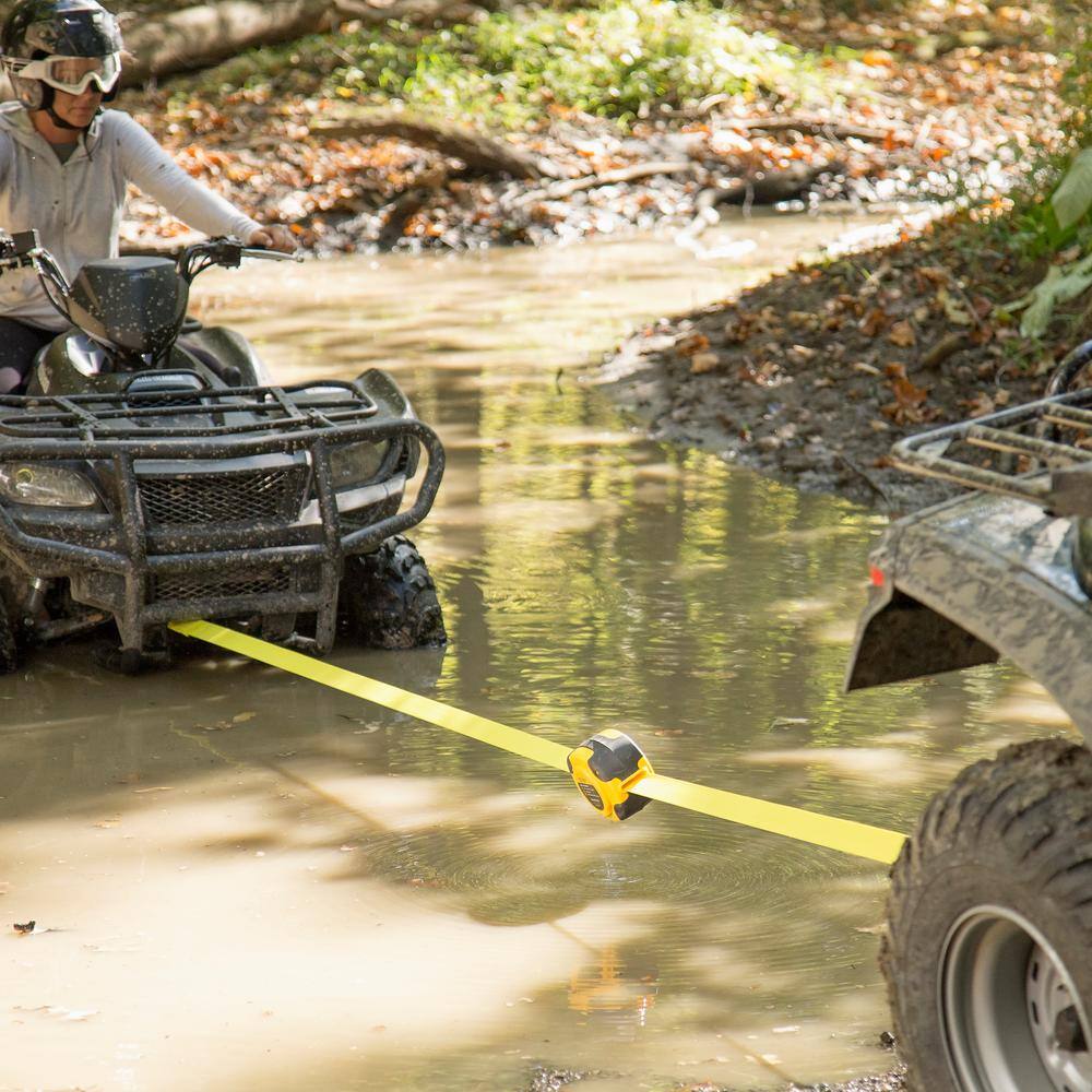 Buy 14 ft. 3,000 lb. Working Load Limit Yellow Retractable Tow Rope