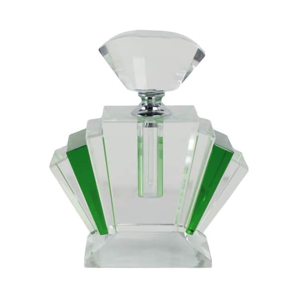 Green 4 in. x 4.75 in. Crystal Perfume Bottle Deco