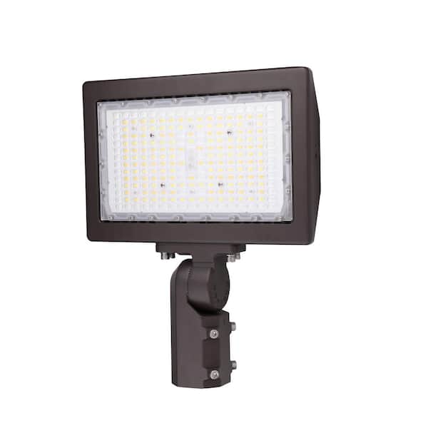 HALCO LIGHTING TECHNOLOGIES 150-Watt Slipfitter Line Voltage Bronze Outdoor Integrated LED Landscape Flood Light, Selectable Color 3000/4000/5000K