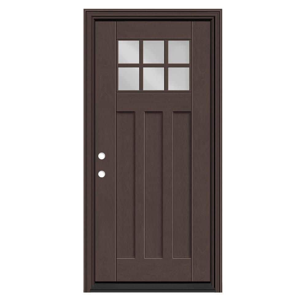 Regency 36 in. x 80 in. 6Lite Toplite Clear Glass RHIS Chestnut Mahogany Fiberglass Prehung Front Door w/6-9/16 in. Jamb price history on PriceWatchPro