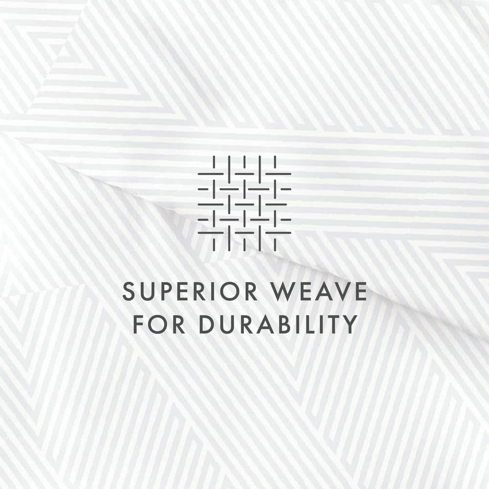 Light Blue Geometric Microfiber Twin/Twin XL Duvet Cover Set