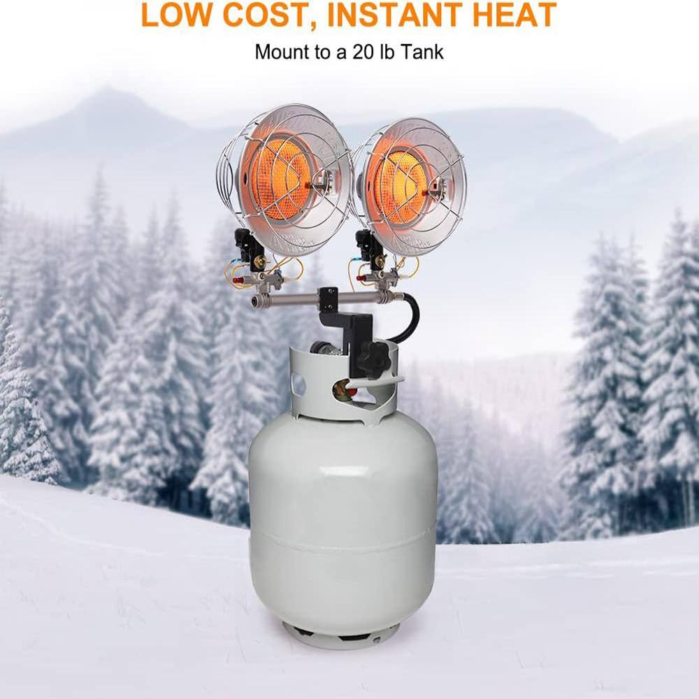 Heavy Duty Steel Double Burner Propane Tank Top Heater