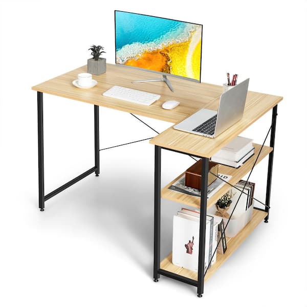 48 Mobile Computer Workstation with 4 Smooth Casters - Costway