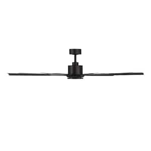 Size Matters 65 in. Smart Indoor/Outdoor Matte Black Windmill Ceiling Fan with Remote