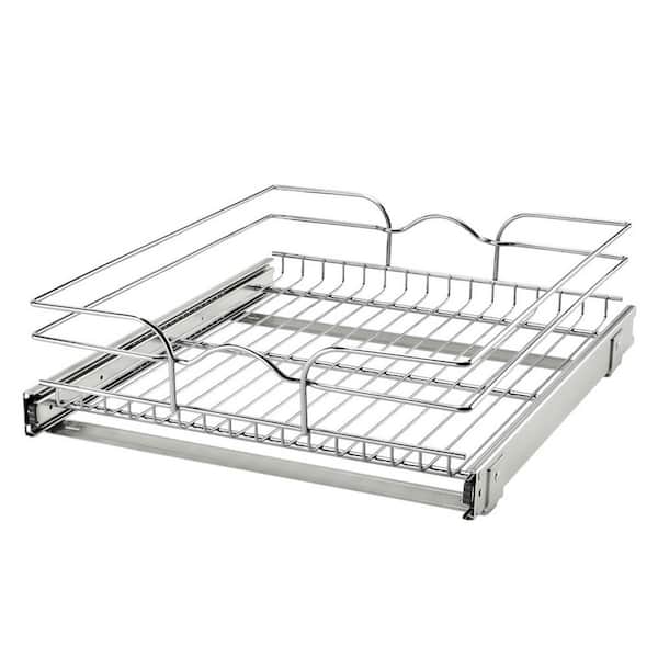Rev-A-Shelf 18 in. x 20 in. Single Kitchen Cabinet Pull Out Wire Basket ...