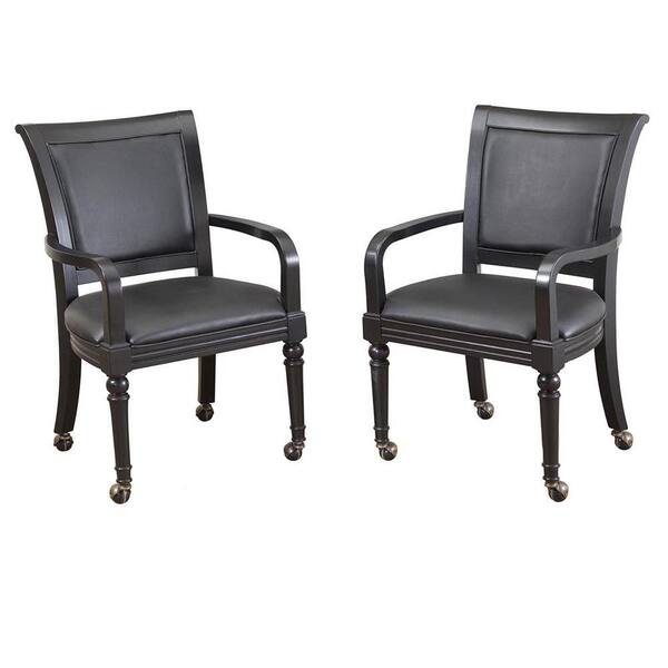 Home Styles St Croix Black Finish Game Chair Pair