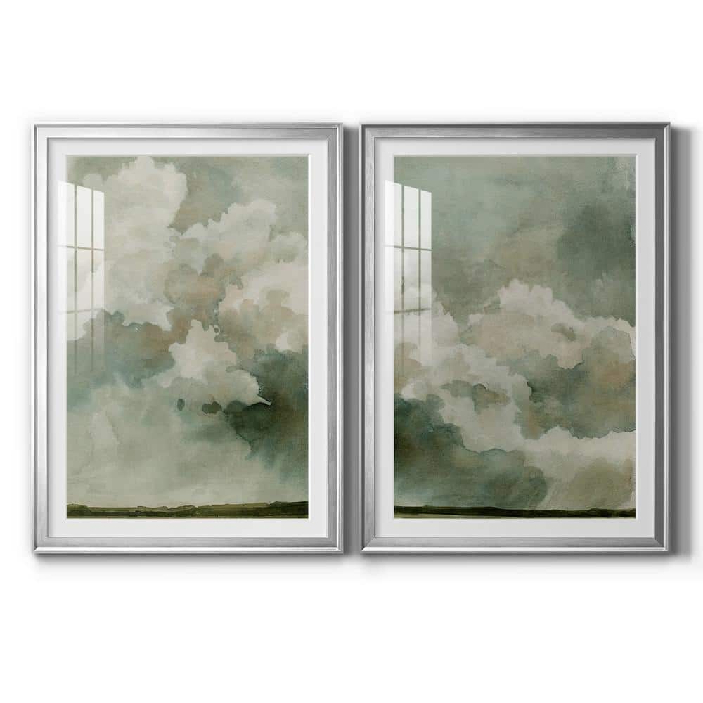 Coming Rain I Silver Framed Abstract Print Set