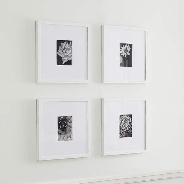 Stylewell White Frame With Matte Gallery Wall Picture Frames Set Of 4 H5 Ph 269 The Home Depot - Photo Gallery Wall White Frames