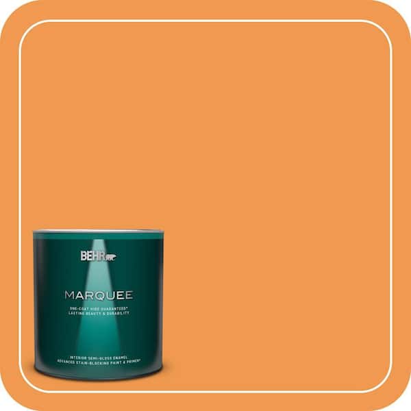 BEHR MARQUEE 1 qt. #270B-6 Autumn Orange Semi-Gloss Enamel Interior Paint & Primer