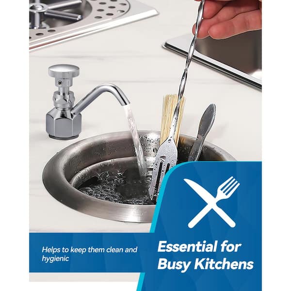 Single Handle Deck Mount Brass Standard Kitchen Faucet Dipper Well Faucet with Quick Connector in Polished Chrome