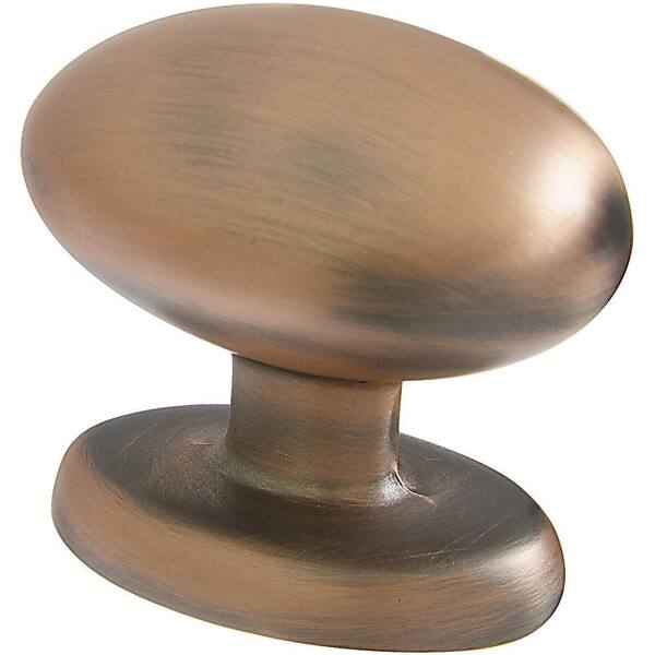 Stanley-National Hardware 1-1/3 in. Antique Copper Egg-Shaped Cabinet Knob-DISCONTINUED