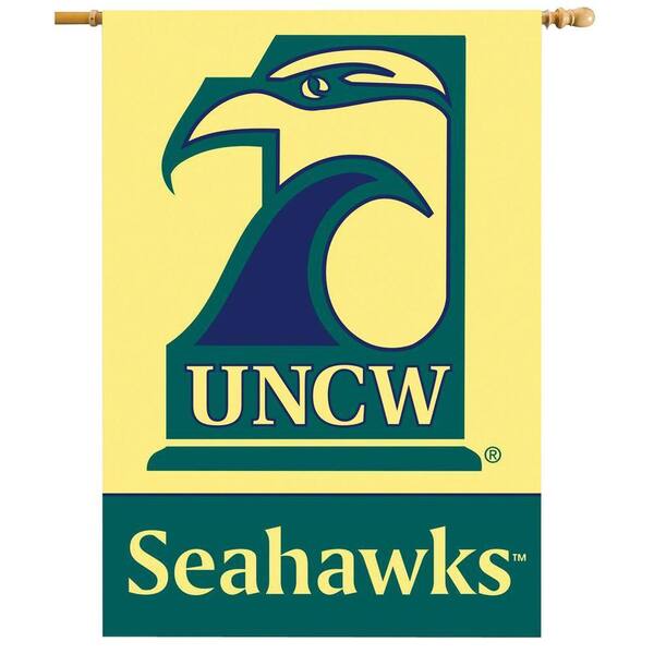 BSI Products NCAA 28 in. x 40 in. UNC-Wilmington 2-Sided Banner with Pole Sleeve