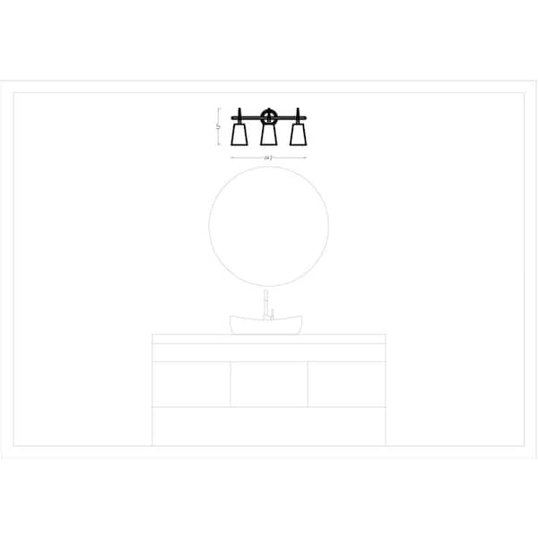 Generation Lighting - Driscoll 24.5 in. 3-Light Contemporary Modern Brushed Nickel Wall Bathroom Vanity Light with White Glass and LED Bulbs