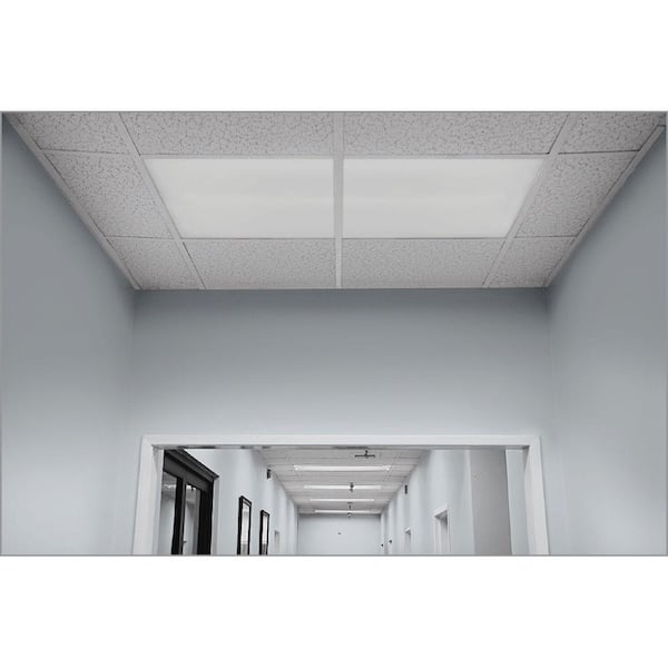2 ft. x 2 ft. 48-Watt 4250 Lumens White Integrated LED Edge-Lit Flat Panel T-Bar Flush Mount Troffer Color Changing CCT 2 ft. x 2 ft. 48-Watt 4250 Lumens White Integrated LED Edge-Lit Flat Panel T-Bar Flush Mount Troffer Color Changing CCT