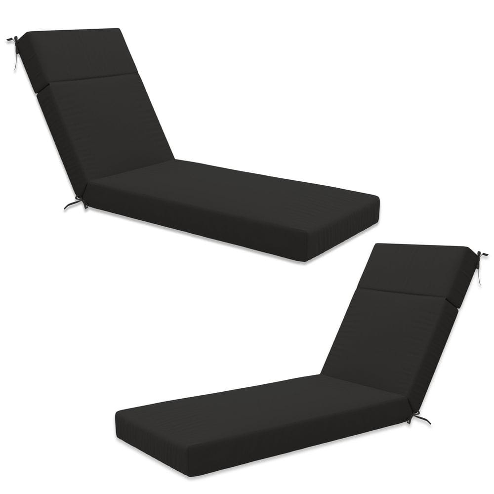 80 in. x 26 in. x 4 in. ( 2-Pack ) Outdoor Water-Resistant Replacement Chaise Lounge Seat Cushion Black price history on PriceWatchPro