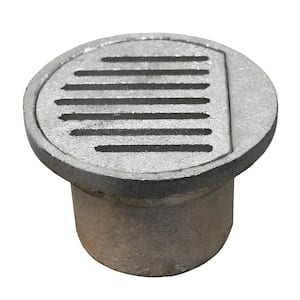2 in. Inside Caulk Cast Iron Area Drain with 4-1/4 in. Strainer with Protective Silver Coating