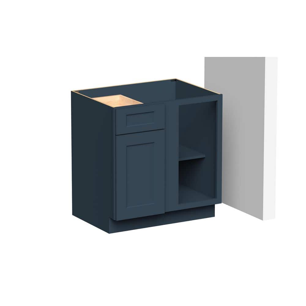 "Shaker Style 33"" W x 24"" D x 34.5"" H  Wood Frame Ready to Assemble Reversible Blind Corner Base Cabinet in Cyber Grey" price history on PriceWatchPro
