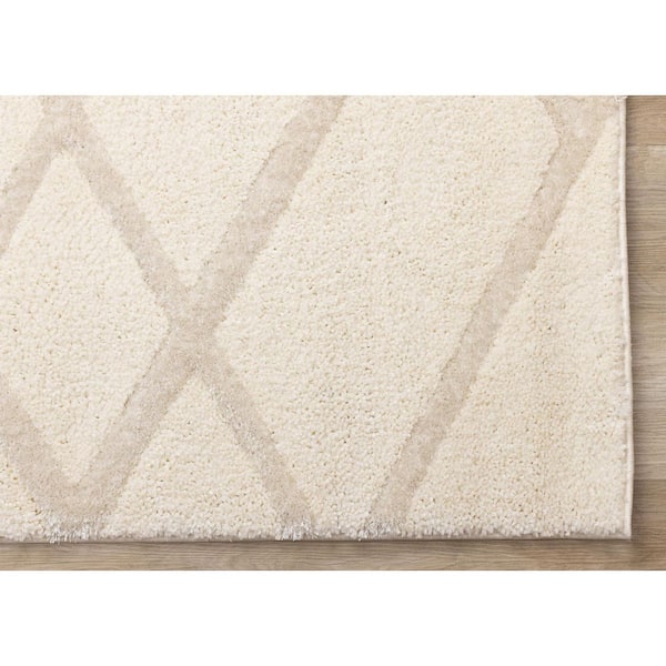 Tortuga Collections 5 ft. x 8 ft. Beige Tonal/Solid, Trellis Indoor Area Rug