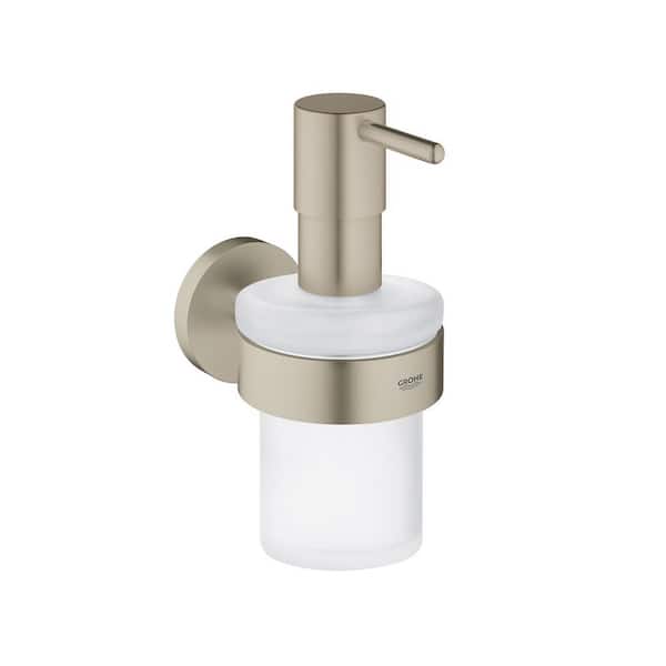 GROHE Essentials Wall-Mounted Soap Dispenser with Holder in Brushed Nickel InfinityFinish