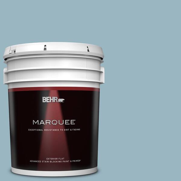 BEHR MARQUEE 5 gal. #S470-3 Peaceful Blue Flat Exterior Paint & Primer