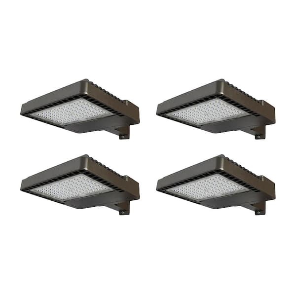 PROBRITE High-Output 800-Watt Equivalent Integrated LED Dusk to Dawn Area and Flood Light with 12000 Lumen, Bronze Finish(4-Pack)