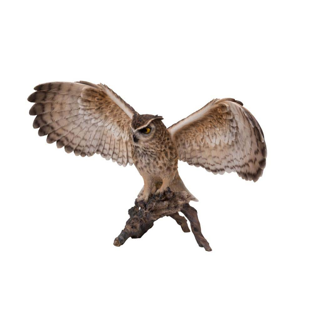 HI-LINE GIFT LTD. Eagle Owl on Branch Statue 87727 - The Home Depot