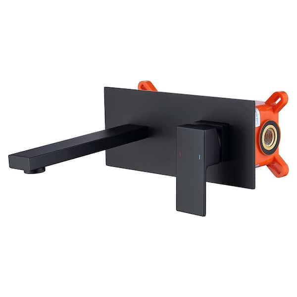 Unbranded Single Handle Wall Mounted Bathroom Faucet Rough-in Valve in Matte Black