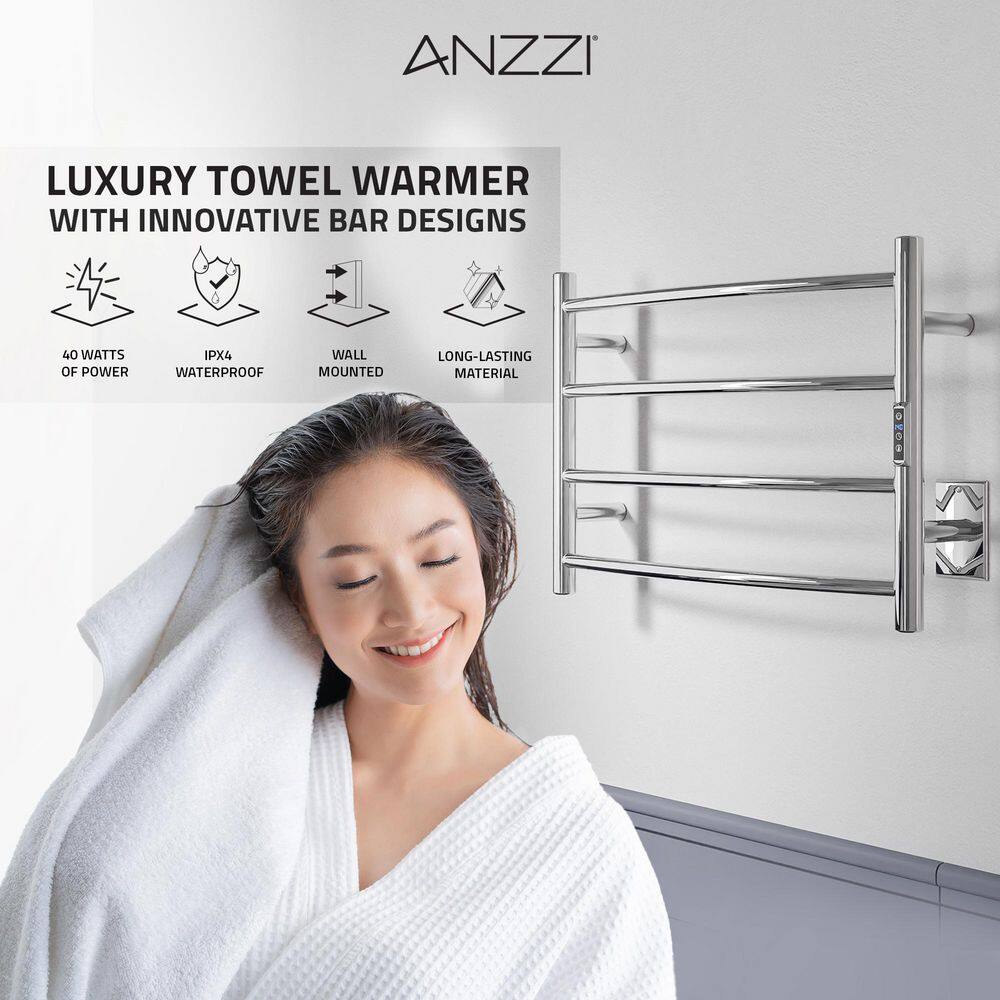 Polished Chrome Stainless Steel Wall Mounted Towel Warmer