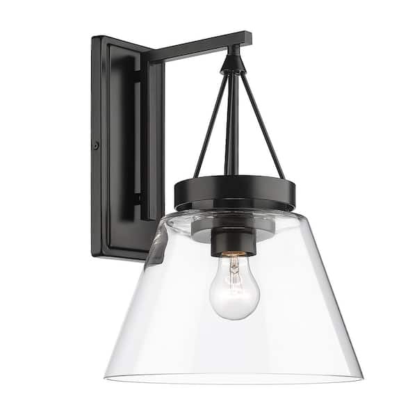 Golden Lighting Penn 1-Light Matte Black Wall Sconce