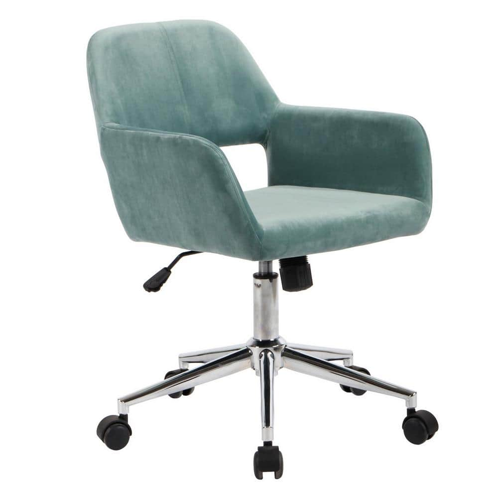 Homy Casa Ross Teal Velvet Upholstered Task Chair With Adjustable ...