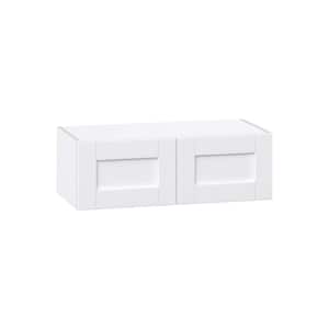 Mancos Bright White Shaker Stock Assembled Wall Bridge Kitchen Cabinet (30 in. W x 10 in. H x 14 in. D)