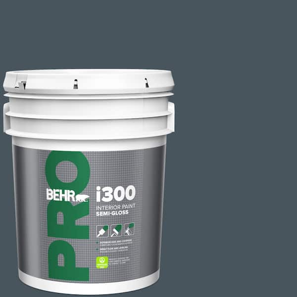 BEHR PRO 5 gal. #BNC-40 Moody Black Semi-Gloss Interior Paint