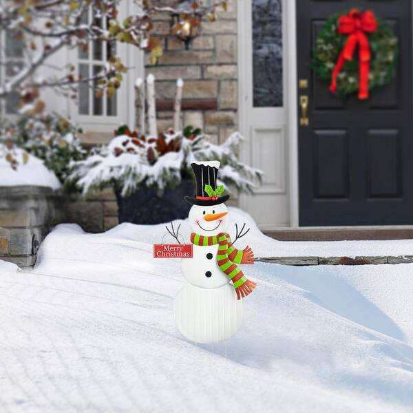 thumbnail image 2 of Card Slot Insert Christmas Snowman Ground Stake Art For Colorful Yard Decorations 2 of 10