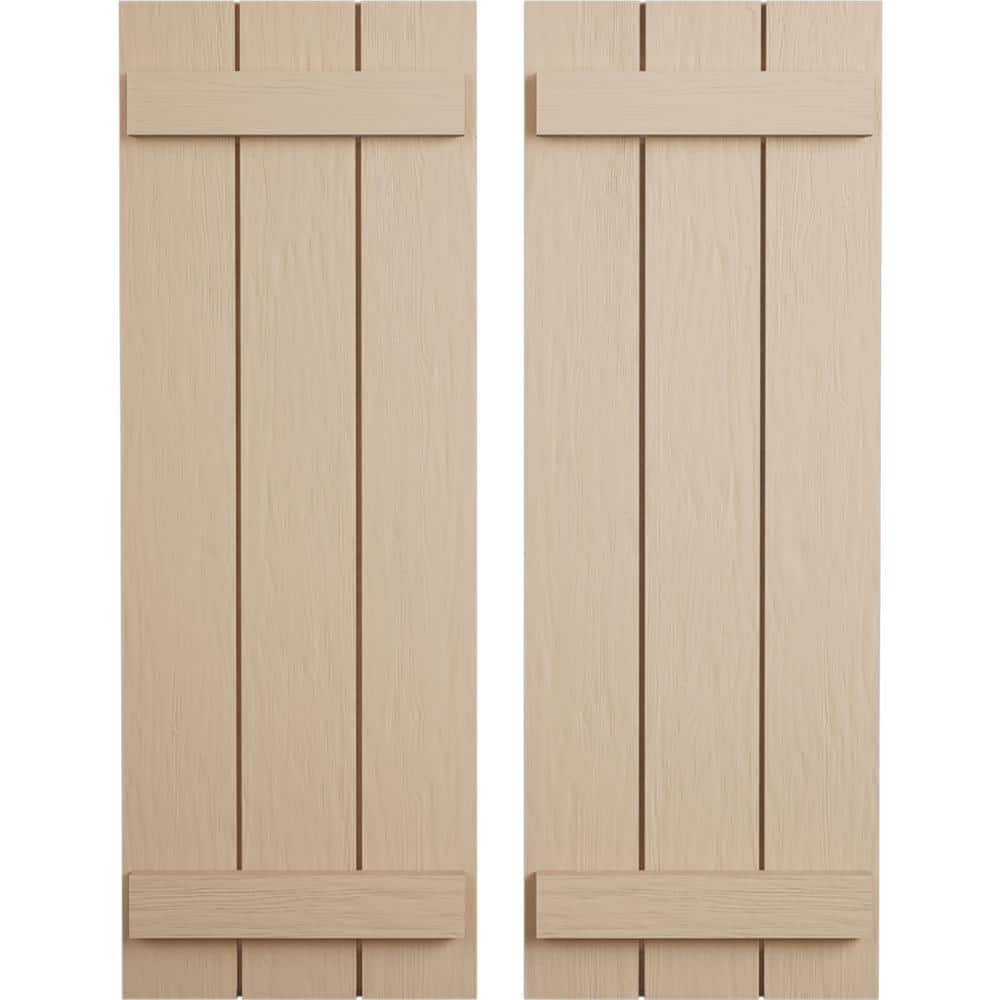 16.5 in. x 26 in. Timberthane Polyurethane 3-Board Joined Board-n-Batten Rough Sawn Faux Wood Shutters Pair price history on PriceWatchPro