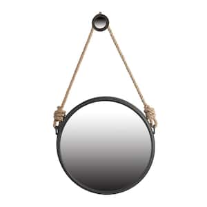 19.5 in. H x 19.5 in. W Classic Small Round Framed Black Antiqued Decorative Mirror