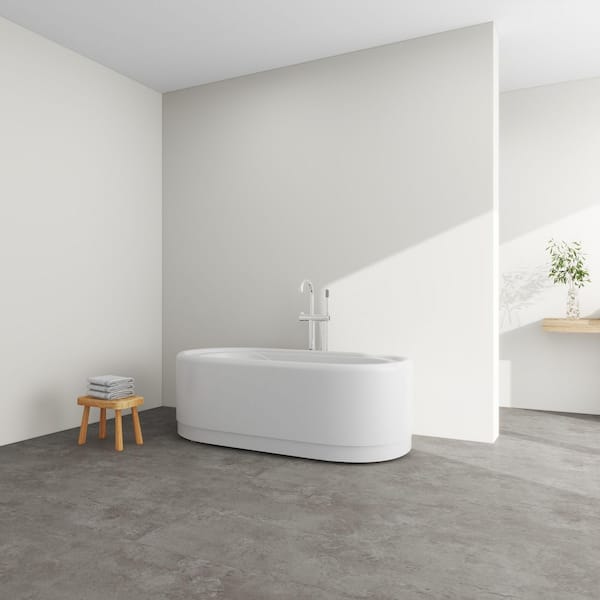 Vanity Art Ajaccio 59 in. Acrylic Flatbottom Bathtub in White