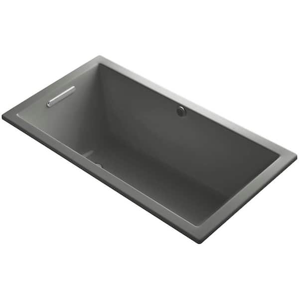 KOHLER Underscore 5 ft. Reversible Drain Soaking Tub in Thunder Grey with Bask Heated Surface