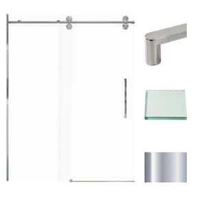 Teegan Plus 59 in. W x 80 in. H Sliding Door with Fixed Panel Semi-Frameless Shower Door with Clear Glass