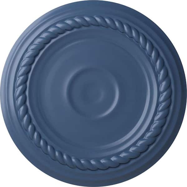 Ekena Millwork 3/4" x 7-7/8" x 7-7/8" Polyurethane Small Alexandria Ceiling Medallion , Hand-Painted Americana