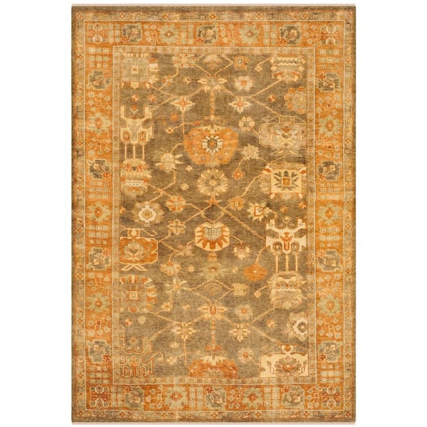 Oushak 6 ft. x 9 ft. Brown/Rust Oriental Area Rug