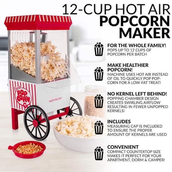Nostalgia Electrics Nostalgia Classic Retro Healthy Hot-Air Tabletop Popcorn  Maker, Makes 12 Cups, with Kernel Measuring Scoop & Reviews