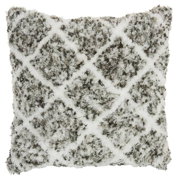Mina Victory Lifestyles Charcoal 24 in. x 24 in. Throw Pillow