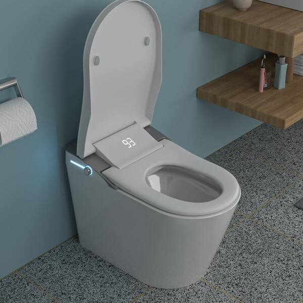 Dimakai Elongated Heated Seat Bidet Toilet with Foot Sensor Flush and LED Display