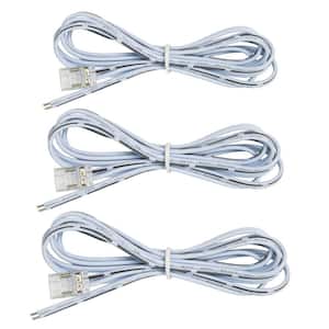 48 in. COB White LED Tape Light Wire Lead Connector Cord (3-Pack)