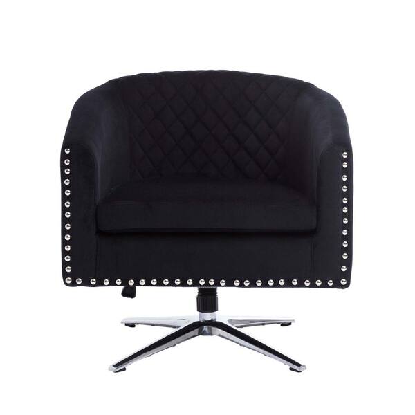 wetiny Black Swivel Barrel chair (Set of 1)