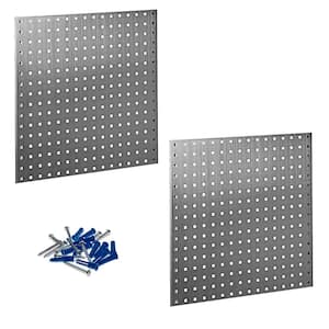 LocBoard 24 in. H x 24 in. W Pegboards Stainless Steel (2-Pack)