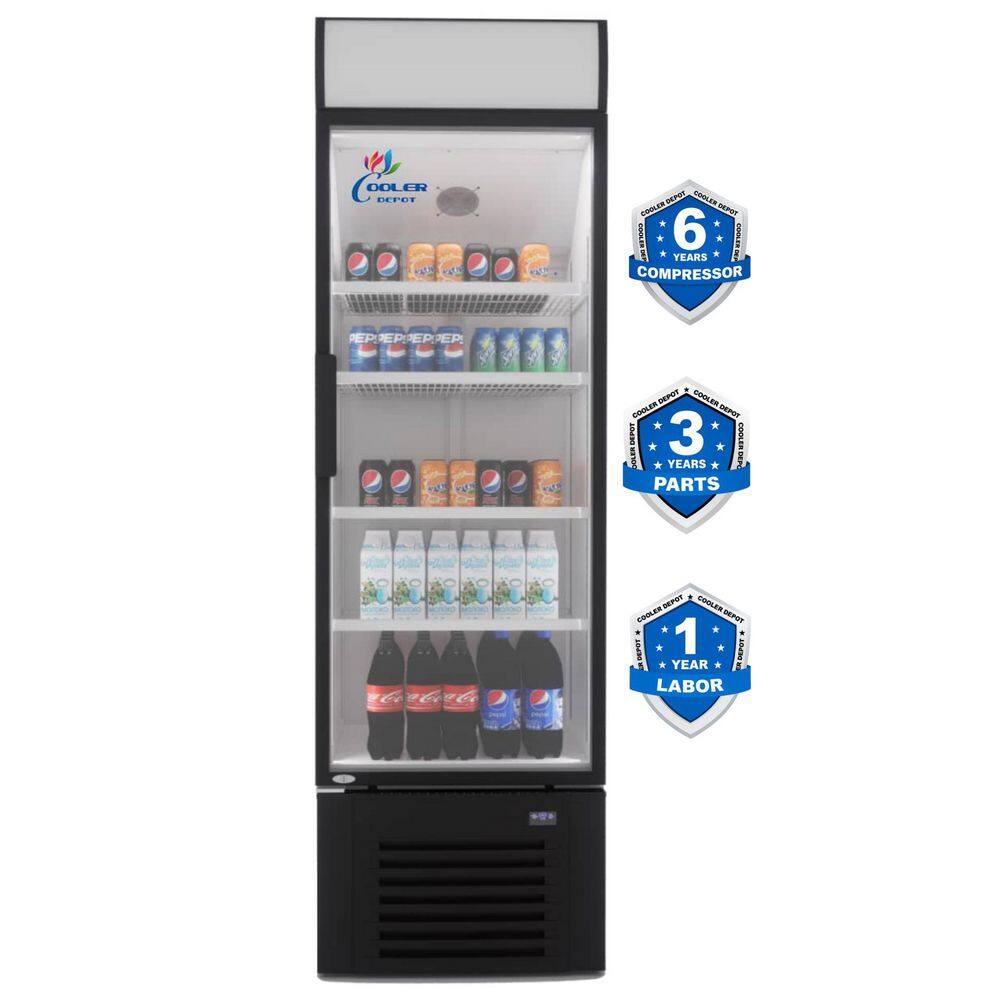 25 in. W 15.5cu.ft Commercial Merchandise Upright Display Single Glass Door Beverage Refrigerator cooler in White price history on PriceWatchPro